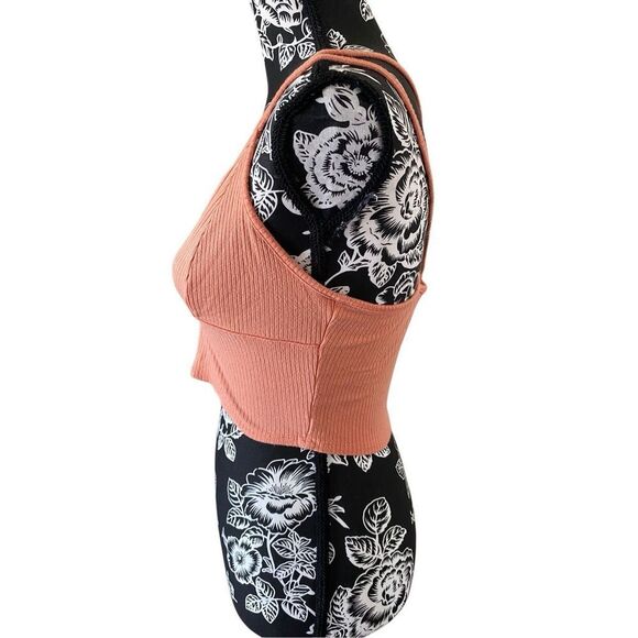 Destined Ribbed Cropped Cami Tank Top Crossback Crop Camisole Sleepwear - Picture 3 of 8